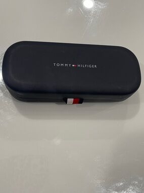 Tommy Hilfiger Black Eyewear Case with Signature Red White Blue Tab